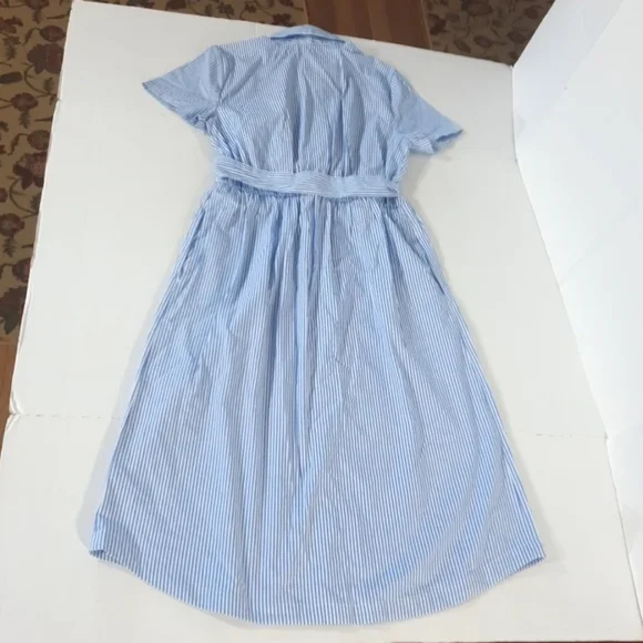 J Crew Striped Short Sleeve Midi Shirtdress - Picture 4 of 6